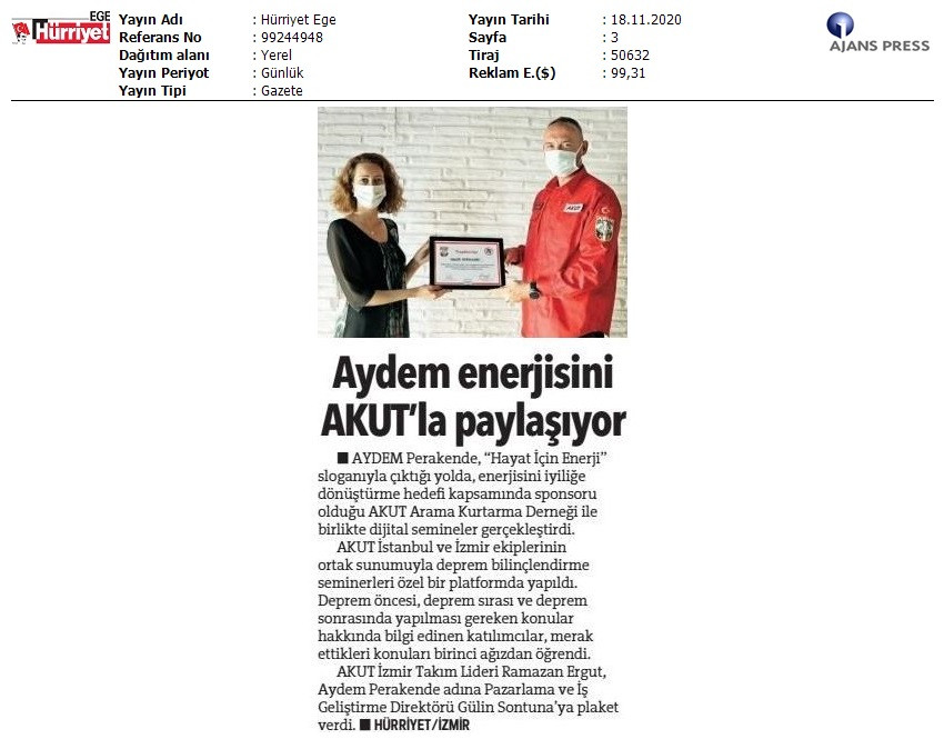  Aydem Enerjisini AKUT ile Paylaşıyor 